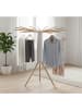 relaxdays Wäscheständer in Weiß/ Natur - (H)121 x Ø112 cm