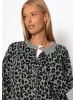 SASSYCLASSY Cardigan mit Leo-Muster in Grau