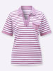 WITT WEIDEN Poloshirt in orchidee-weiß-geringelt