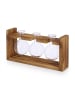 relaxdays Reagenzglas Vase "Rund" in Klar/ Natur