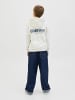 JACK & JONES Junior Kapuzensweatshirt JCOTIER PRINT SWEAT HOOD JNR in white melange