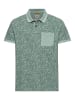 Camel Active Piqué Poloshirt aus reiner Baumwolle mit floralem Allover-Print in Grün