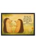Mr. & Mrs. Panda Schmutzmatte Igel Liebe Design mit Spruch in Weiß