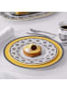 Villeroy & Boch 6er Set Speiseteller Audun Fleur in Weiß-Grau-Gelb ø 27,1 cm in weiß-grau-gelb