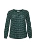 KAFFE curve Langarm-Bluse KCkerry in Green Flower and Leaf Print