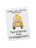 Mr. & Mrs. Panda Ansichtskarte Taxifahrer Leidenschaft mit Spruch in Weiß
