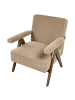 Beliani Sessel EVJE in Beige/Braun - (W) 65 x (H) 81 x (L) 57 cm