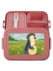 Mr. & Mrs. Panda Snackbox Pinguin Blumen Design ohne Spruch in Rot Pastell