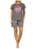 NORMANN kurzarm Shorty Schlafanzug und kurzer Hose - 66887 in grau