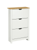 HOMCOM Schuhschrank in Weiß & Naturholz 72L x 26B x 112H cm