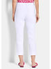 GOLDNER Kurzgröße:  Bengalinhose Elegante 7/8-Hose mit Biesen in weiß