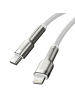Wisam Schnellladekabel Metalldatenkabel USB-C kompatibel mit iPhone 20W 2m weiß