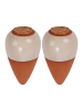 relaxdays 2 x Tonkegel in Terrakotta/ Beige - 350 ml