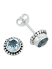 mantraroma 925er Silber - Ohrstecker (L) 7 x (B) 7 mm mit Blau Topas facettiert