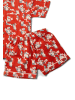 Little Green Radicals Button Through Pyjama Short Set in Red