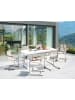 Beliani 7-tlg Gartentisch Set VALCANETTO/COSOLETO in Weiß/Beige/Silber
