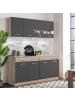 Homestyle4u Küchenzeile 80x207x60 in Grau