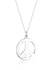 Elli Halskette 925 Sterling Silber Peace-Zeichen in Silber