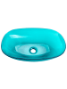 Beliani Waschbecken MOENGO in Transparent/Blau - (W) 54 x (H) 15 x (L) 36 cm