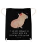 Mr. & Mrs. Panda Sportbeutel Capybara Blume mit Spruch in Schwarz