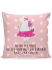 Mr. & Mrs. Panda 40x40 Kissen Einhorn Ballerina mit Spruch in Rot Pastell