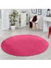 Hanse Home Runder Teppich Uni Fancy rund Pink