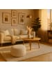 relaxdays Pouf in Beige - (H)25 x Ø 35 cm