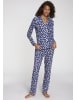 s.Oliver Pyjamahose in blau-gemustert