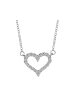 Adeliás Damen Halskette mit Anhänger – Herz aus 925 Silber in silber