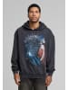 Mister Tee Mister Tee Thorned Mask Oversize Hoody in black acid washed