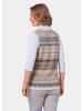 GOLDNER Kurzgröße:  Herbstweste im Norweger-Look in grau / camel / gemustert