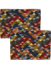 Sander Jacquard, Gewebt Tischset 2er-Pack Salsa in bunt-rot