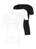 Hanro Unterhemd / Shirt Kurzarm Ultralight in Weiß / schwarz