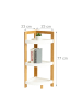 relaxdays Bambus-Eckregal "3 Ablagen" in Natur/ Weiß - (B)23 x (H)77 x (T)23 cm