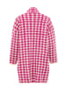 faina Women Cardigan in Wollweiss Lila Kariert