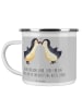 Mr. & Mrs. Panda Emaille Tasse 10. Hochzeitstag Rosenhochzeit mi... in Heather Grey