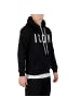 Icon Schwarz Schwarz und Weiß Baumwolle Hoodie