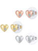 Lulu & Jane Ohrstecker Herz Metall-Legierung Glas in silber/gelbgold/roségold