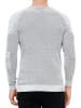 Rusty Neal Slim Fit Feinstrick Biker Rundhals-Pullover in Grau