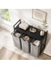 relaxdays Wäschekorb in Schwarz/ Grau - (B)92,5 x (H)73 x (T)33 cm