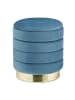 relaxdays Samthocker in Petrol/ Gold - (H)43,5 x Ø 39 cm
