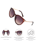 styleBREAKER Cateye Sonnenbrille in Schwarz-Gold / Pink verspiegelt