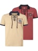 Jan Vanderstorm Doppelpack Poloshirt ELJAR in beige hellrot