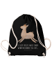 Mr. & Mrs. Panda Sportbeutel Lama Springen mit Spruch in Schwarz