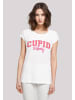 F4NT4STIC Extended Shoulder T-Shirt Cupid Vibes Valentinstag Amor in weiß