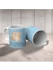 Mr. & Mrs. Panda Geschenktasse Bären Schwestern mit Spruch in Blau Pastell