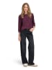 BETTY & CO Strukturshirt mit Rundhalsausschnitt in Dark Aubergine