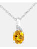 Diamant L'éternel Halskette mit Anhänger aus 375 Weißgold mit Diamant mit Citrin