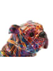 Mauro Ferretti Mehrfarbige Harzskulptur in Form einer Bulldogge, 21,5 x 15,5 x 21 cm