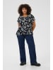 KAFFE curve Kurzarm-Bluse KCami Loose fit in Marine Flower